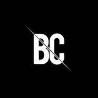 bc-Logo-Monogramm mit Slash-Design-Vorlage vektor