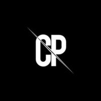 cp-Logo-Monogramm mit Slash-Design-Vorlage vektor
