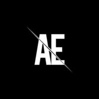 ae-Logo-Monogramm mit Slash-Design-Vorlage vektor