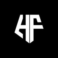 hf -logotypmonogram med formmall för pentagonform vektor