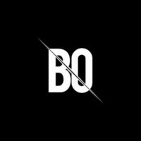 bo Logo-Monogramm mit Slash-Design-Vorlage vektor