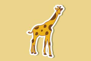 Giraffe Tier Maskottchen Karikatur Charakter Aufkleber Design Vektor Illustration. Tier Natur Symbol Konzept. Giraffe Aufkleber Design Logo Symbol.
