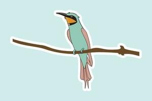 modern färgrik kolibri klistermärke design logotyp. abstrakt fågel vektor. kolibri färgrik fågel vinge flygande fågel klistermärke design ikon. vektor