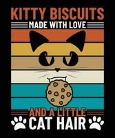 pott kex tillverkad med kärlek och en liten katt hår t skjorta design vektor