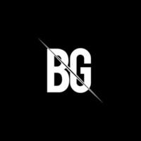 bg -logotypmonogram med snedstreckad designmall vektor