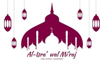 al-isra' wal mi'raj. natt resa av de profet muhammed. islamic bakgrund design. vektor illustration