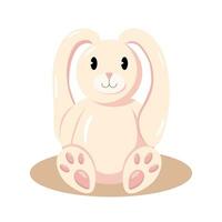 barn leksak kanin platt. rosa kanin plysch leksak. vektor illustration