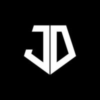 jd-Logo-Monogramm mit Pentagon-Form-Design-Vorlage vektor