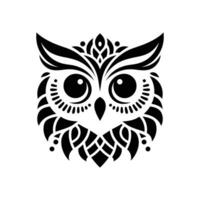 Eule Maskottchen Logo silhouettiert Gesicht im Vektor Illustration