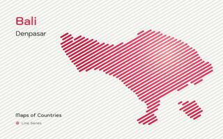 bali Karta i en linje mönster. stiliserade enkel vektor Karta