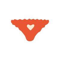röd kvinnors trosor med en hjärta. symbol av kärlek, romantik. design för hjärtans dag. vektor