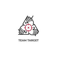 team mål, grupp lagarbete, enhet företag. vektor översikt ikon illustration