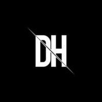 dh Logo-Monogramm mit Slash-Design-Vorlage vektor