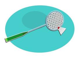 einfache Clipart-Badminton-Schläger- und Federball-Grafik vektor