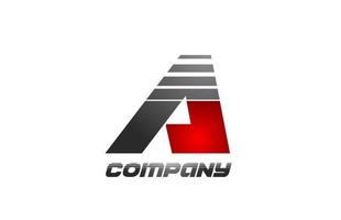 ein Alphabet-Brief-Logo-Icon-Design in rot-grauer Farbverlaufsfarbe für Unternehmen und Unternehmen vektor