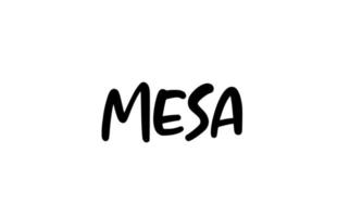 mesa city handskriven typografi ord text hand bokstäver. modern kalligrafi text. svart färg vektor