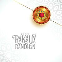 Lycklig Raksha bandhan festival vit bakgrund design vektor