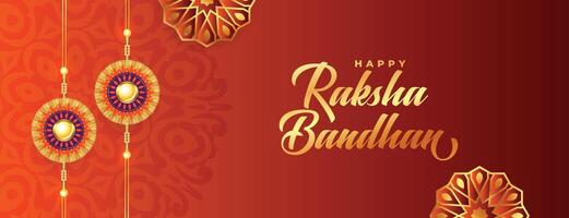 Happt Raksha Bandhan dekorativ Banner realistisch Design vektor