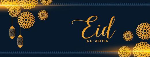 eid al Adha dekorativ islamic hälsning vektor