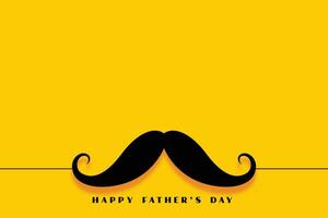 minimalistisk Lycklig fäder dag mustasch gul bakgrund vektor
