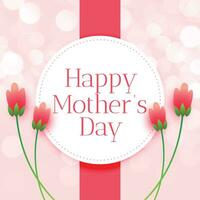 glücklich Mütter Tag Blume wünscht sich Karte Design vektor