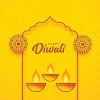 glücklich Diwali Gelb Festival Hintergrund vektor