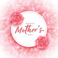 glücklich Mutter Tag Rose Blume dekorativ Karte Design vektor