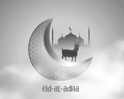 eid al adha Muslim Festival mit Wolke und Ziege auf das Mond vektor