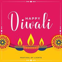 glücklich Diwali Gruß im eben Farben vektor