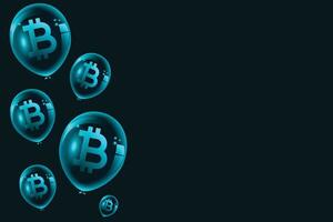 bitcoin bubbla ballonger begrepp bakgrund vektor