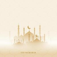 eid mubarak bakgrund med moskédesign vektor