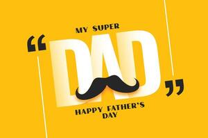 glücklich Väter Tag Gelb Hintergrund vektor
