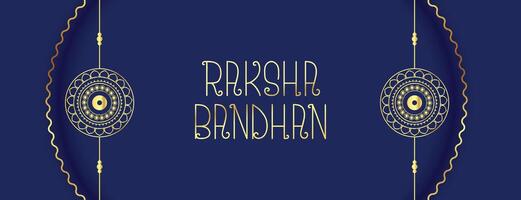 elegant Raksha Bandhan Festival Banner mit golden Rakhi vektor