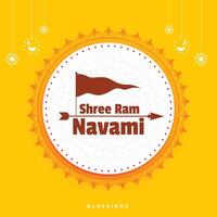 Shree RAM Navami wünscht sich Karte Gruß vektor