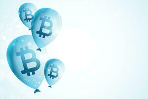 fliegend Bitcoin Luftballons Konzept Hintergrund vektor