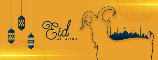 eid al Adha islamic festival baner design vektor