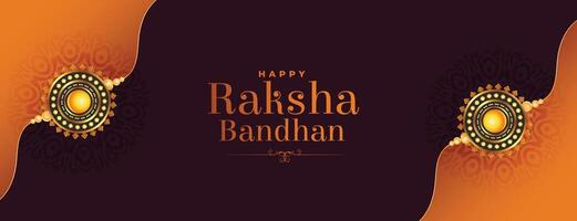 schön Raksha Bandhan Banner mit realistisch Rakhi vektor