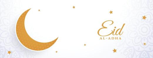 Weiß und golden Mond eid al adha Bakrid Banner vektor