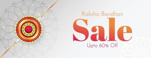 Raksha Bandhan Festival Verkauf Banner mit dekorativ Rakhi vektor