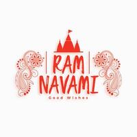 RAM Navami dekorativ Festival Karte Design vektor