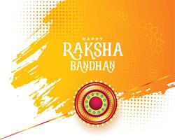 Raksha Bandhan Aquarell Karte mit realistisch Rakhi Design vektor