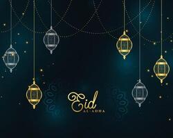 eid al adha islamisch golden Prämie Hintergrund vektor