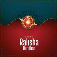 Raksha Bandhan Gruß Karte mit ethnisch Stil Design vektor