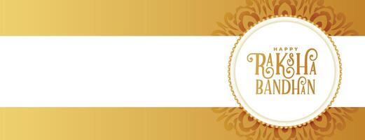 golden Raksha Bandhan ethnisch Banner Design vektor