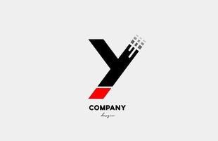 schwarz rot y Alphabet Buchstaben Logo Icon Design für Unternehmen und Unternehmen vektor