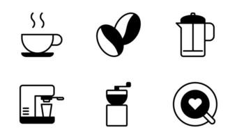 Cafe und Kaffee Symbol Design Vorlage im halb solide Stil vektor