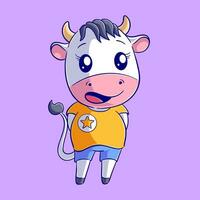 süß Kuh tragen ein Hemd vektor