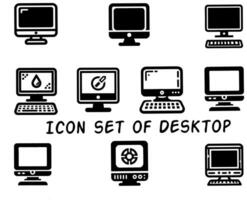 10 Sammlung von Symbol einstellen Vektor von Desktop