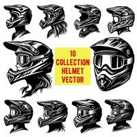 10 Sammlungen, Vektor Moto-Cross Helm im Vektor eps Format
