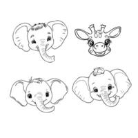 tecknad serie elefanter vektor skiss